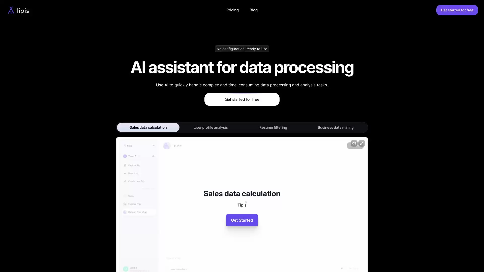 Tipis AI- 用于快速轻松的数据处理和分析的人工智能助手