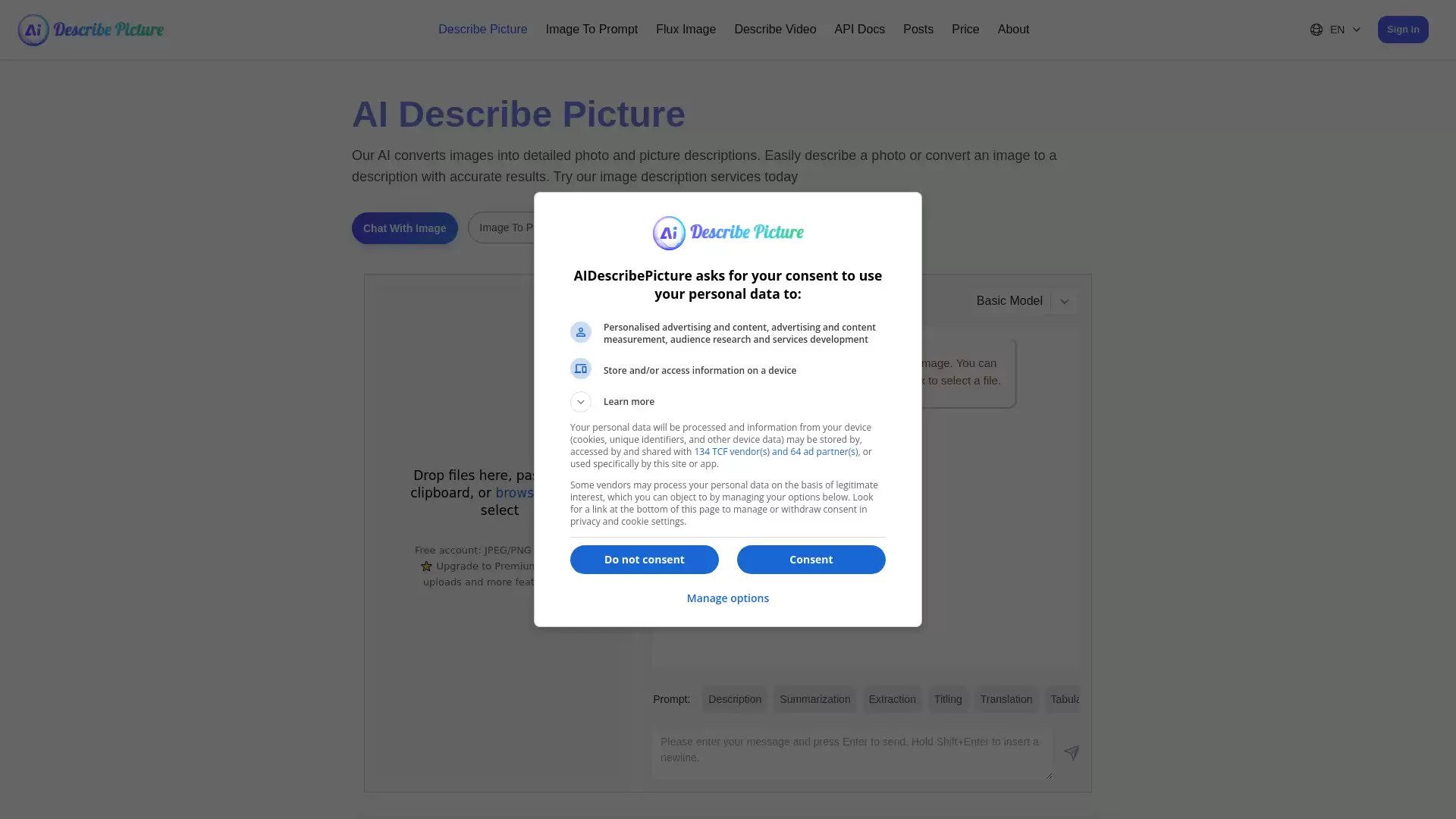 AI Describe Picture- AI平台用于图像描述、提示生成和内容转换