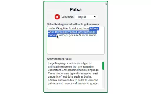 Patsa – AI-powered Meeting Copilot- Chrome 扩展