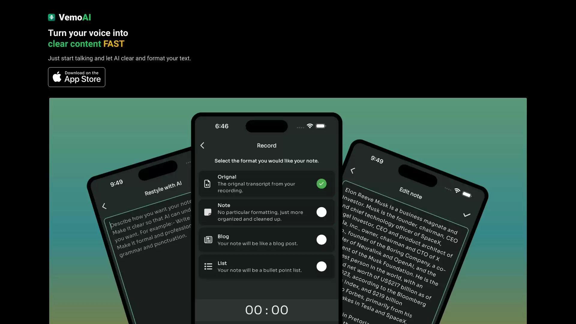 VemoAI- AI驱动的会议记录助手