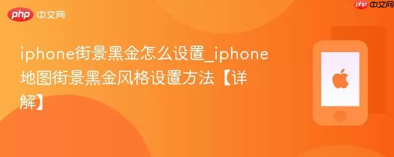 iPhone地图街景黑金风格设置详解：2024年权威操作指南